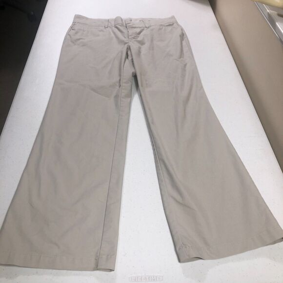 Dockers Khaki Pants Womens 12 M Stretch Beige Wide Leg Business Casual Preppy - Picture 1 of 6